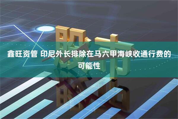 鑫旺资管 印尼外长排除在马六甲海峡收通行费的可能性